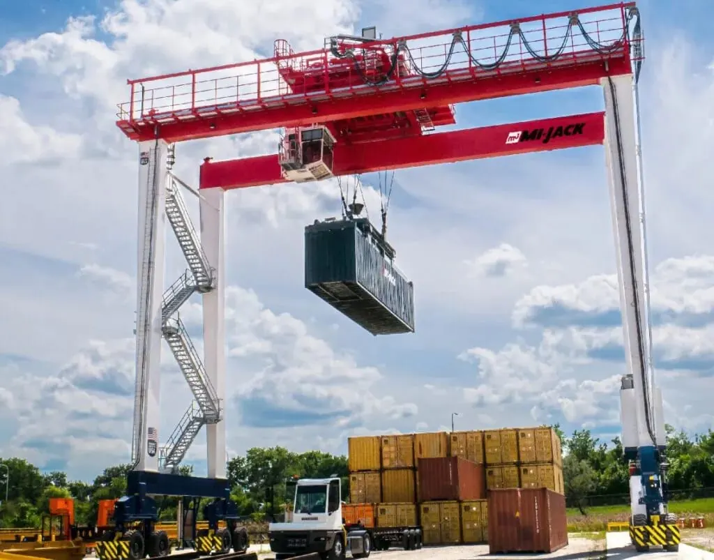 Container cranes at a commercial port
