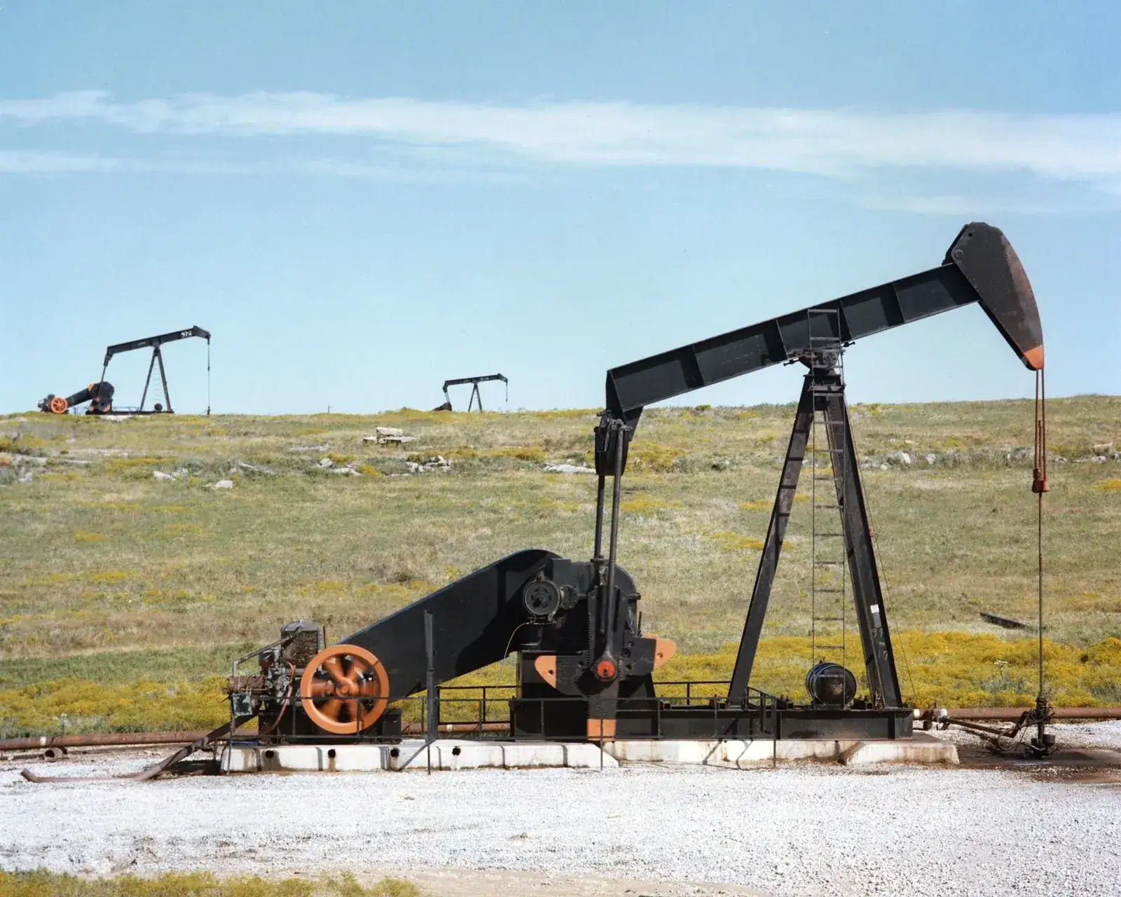 Oil pump jack in an oilfield